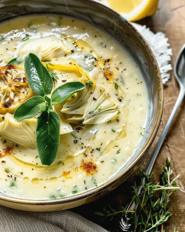 Creamy Lemony Tuscan Artichoke Soup