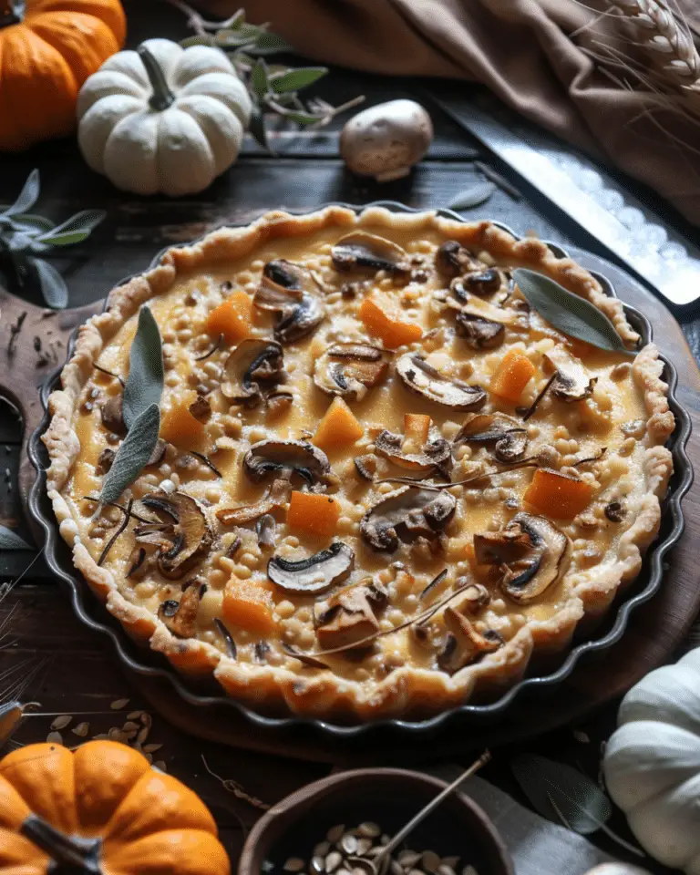 Harvest Delight Pumpkin Sage & Mushroom Tart