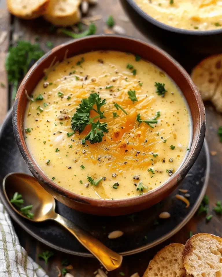 Hearty Cheddar Garlic Herb Potato Soup