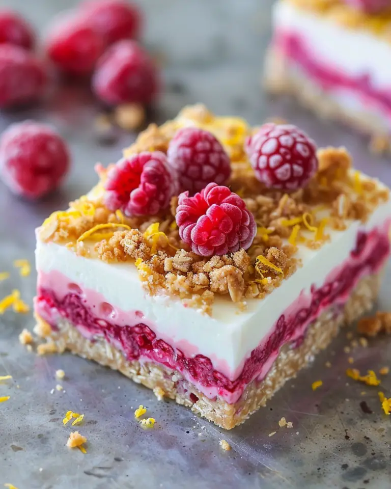 Irresistible Raspberry Yogurt Bars with Lemon Zest Crumble
