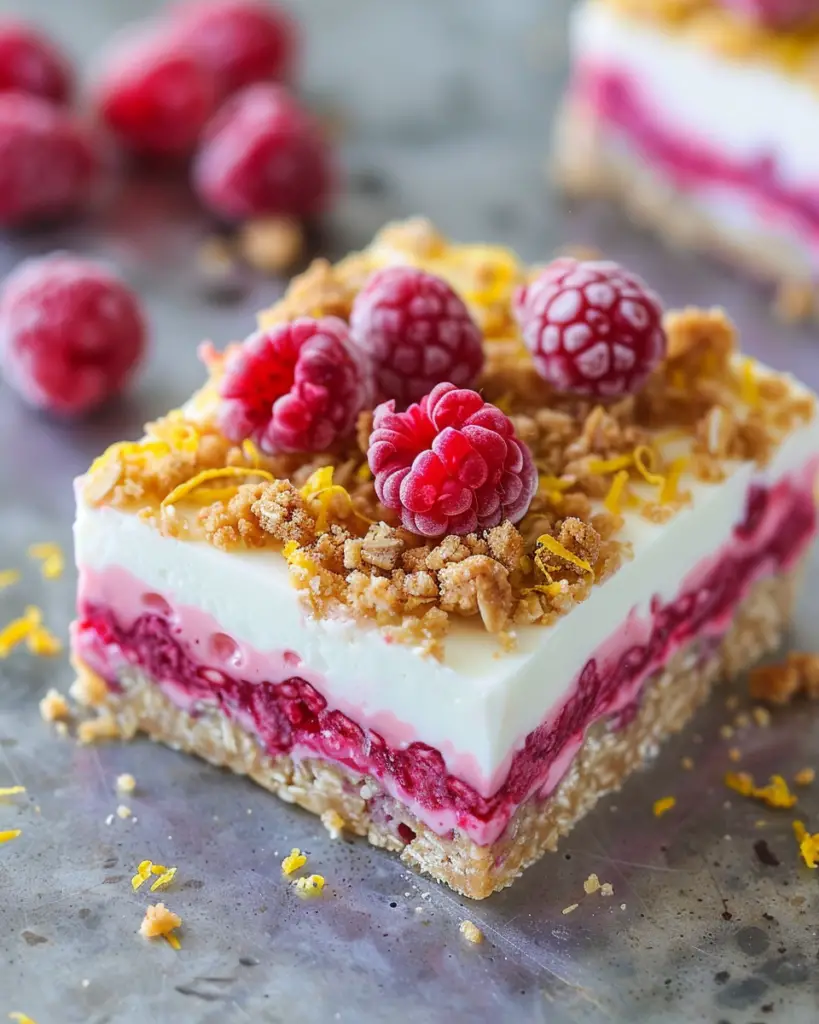Irresistible Raspberry Yogurt Bars with Lemon Zest Crumble