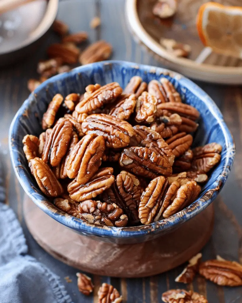 Maple Orange Roasted Pecans