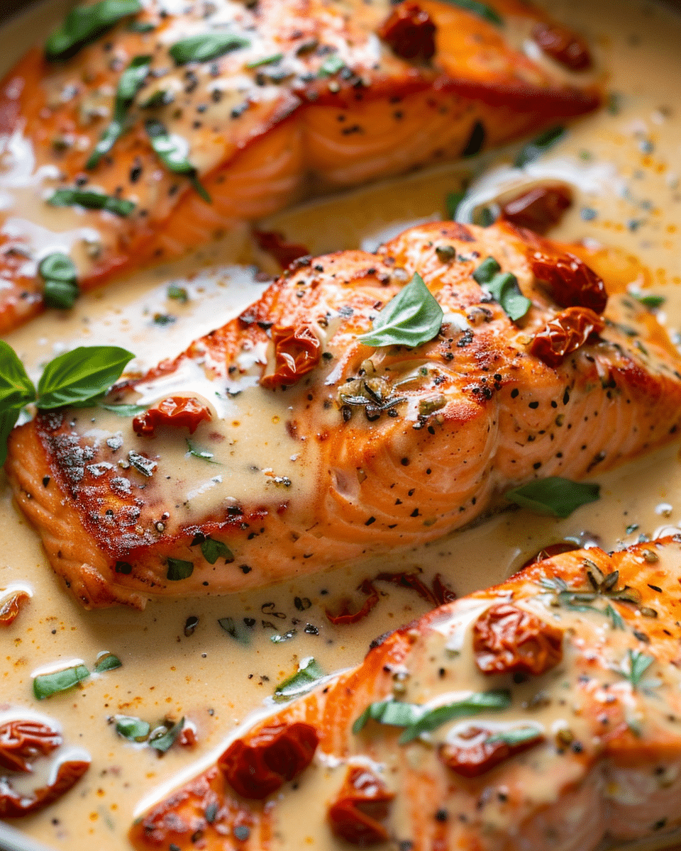 Marry Me Salmon with Creamy Sun‑Dried Tomato Sauce