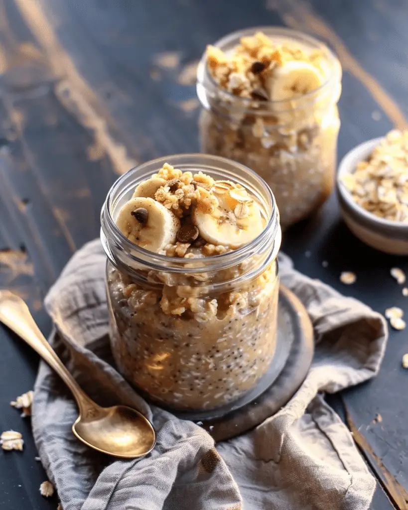 Peanut Butter Banana Bread Overnight Oats