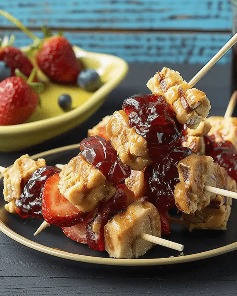 Peanut Butter ‘n’ Jelly Kebabs