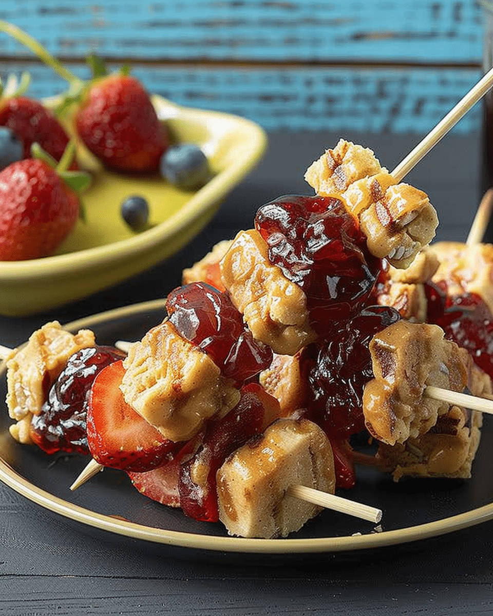 Peanut Butter ‘n’ Jelly Kebabs