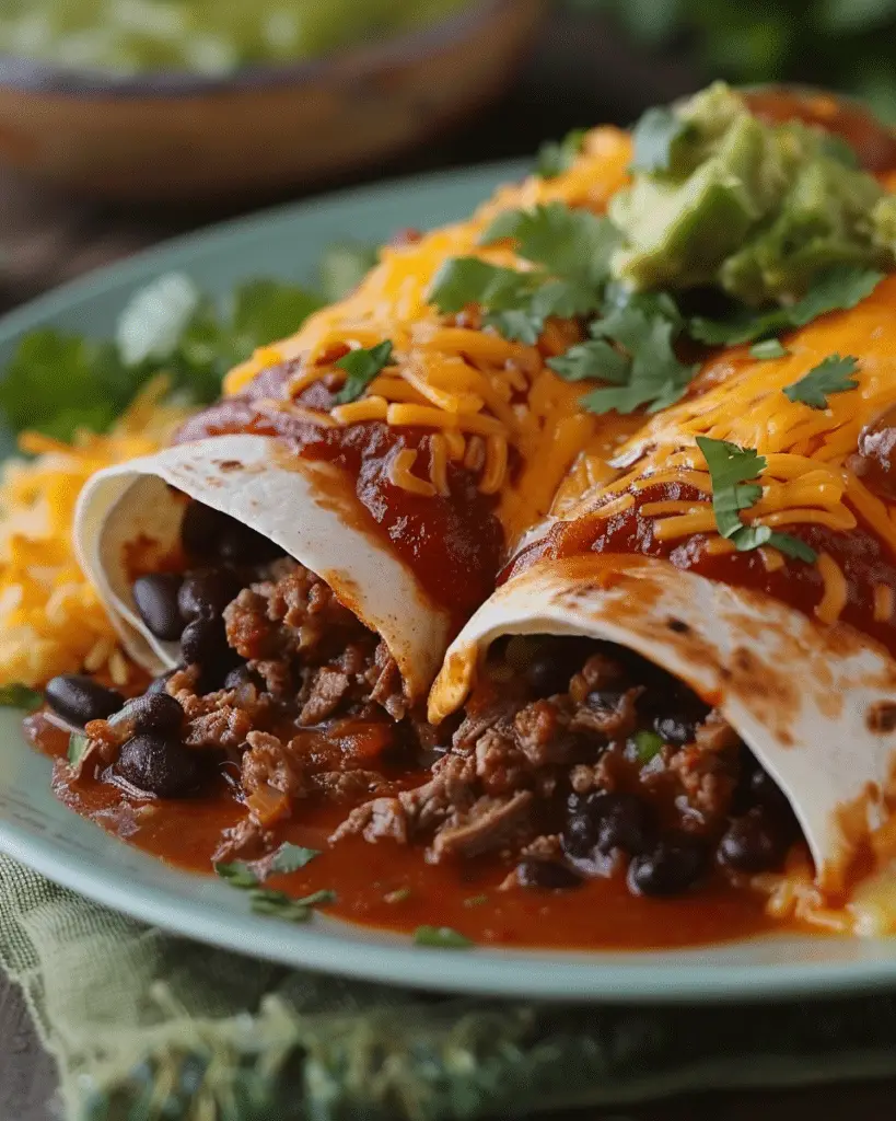 Smothered Beef Burritos