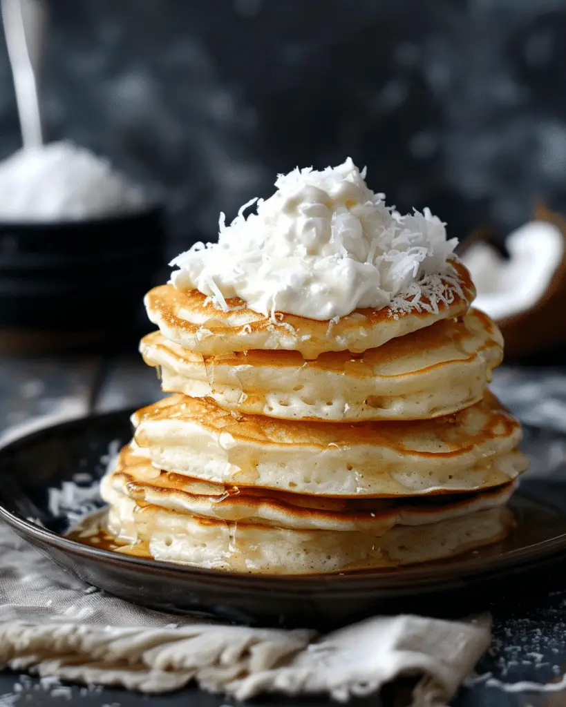 Sweet Coconut Cream Pancakes