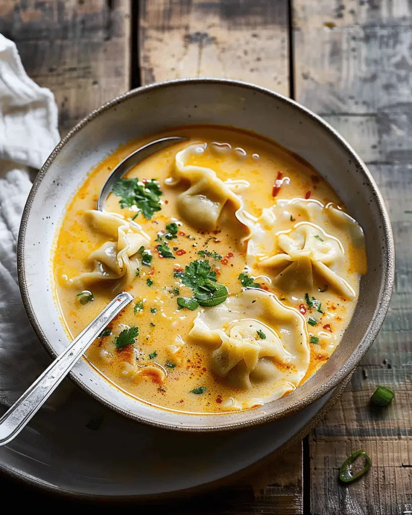 Thai Coconut Curry Dumplings Soup