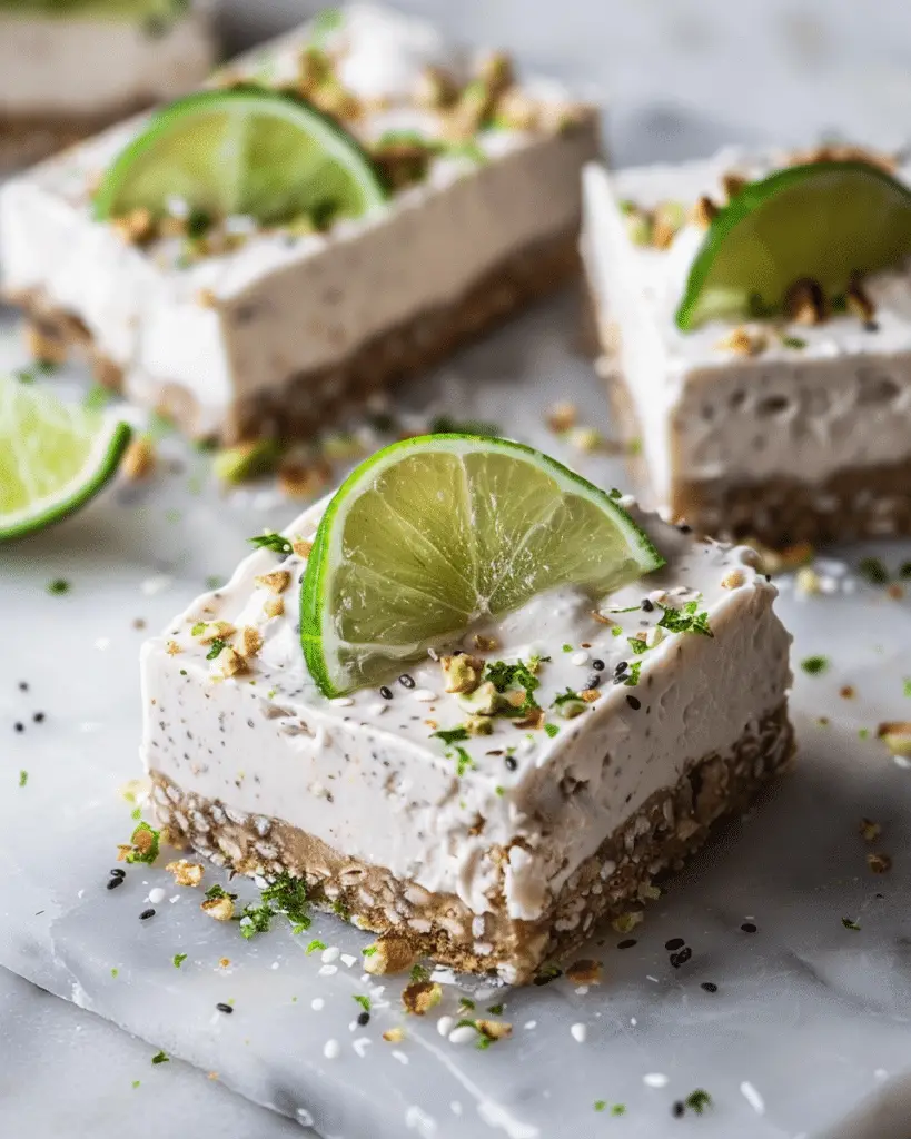 Tropical Coconut Lime Chia Pudding Bars