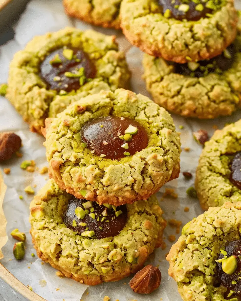 Vegan Pistachio Thumbprint Cookies