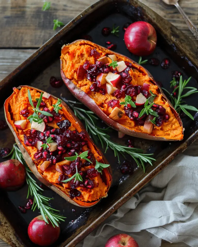 Cranberry Apple Twice‑Baked Sweet Potatoes