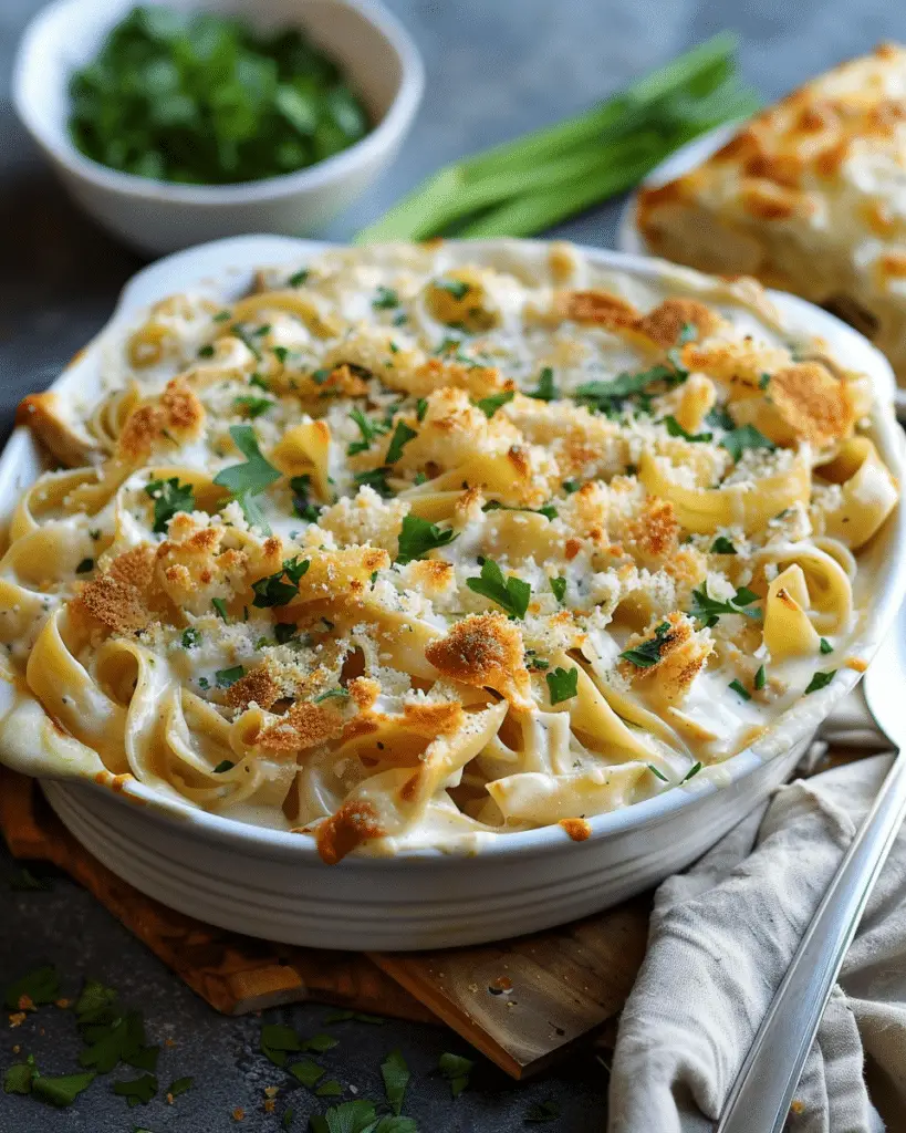Creamy Garlic Parmesan Chicken Pasta Bake
