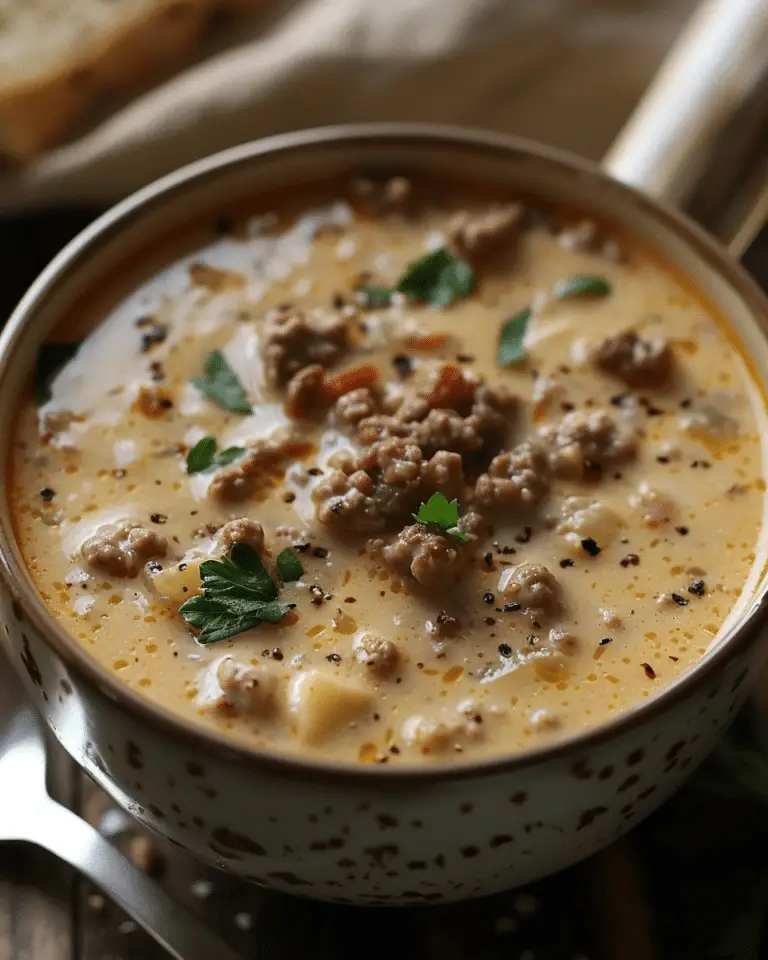 Crockpot Creamy Potato Hamburger Soup