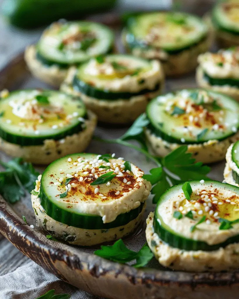 Cucumber Hummus Bites