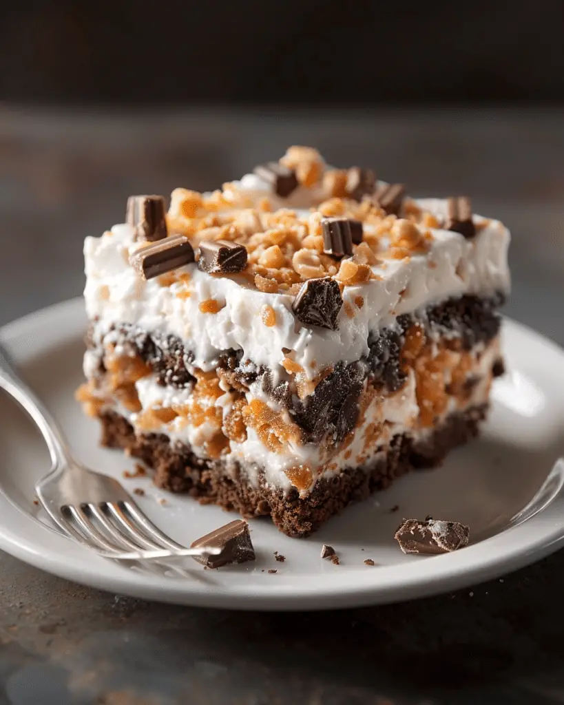 Decadent Butterfinger Poke Cake