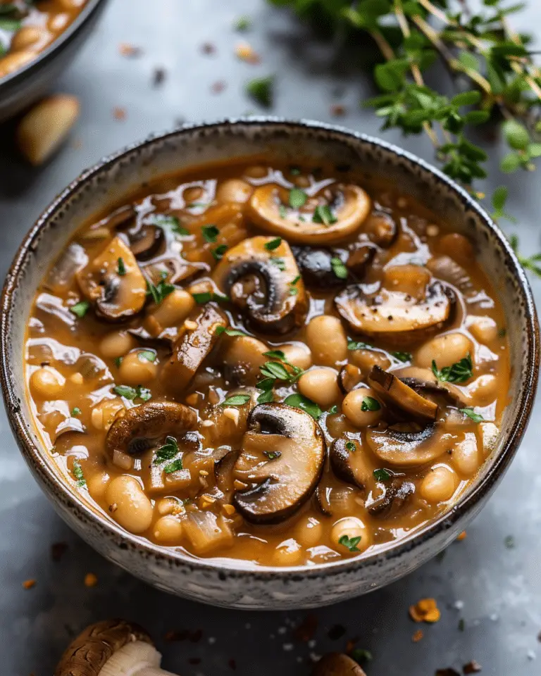 Delicious Vegan White Bean Mushroom Stew