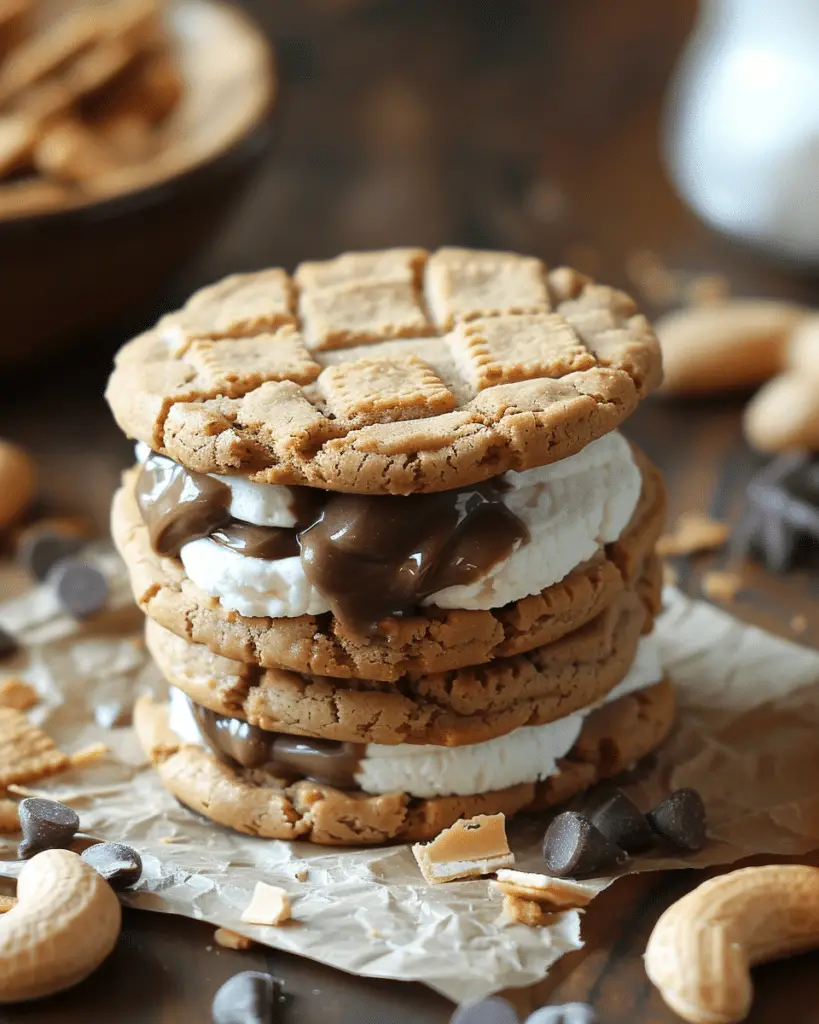 Peanut Butter S’mores Sandwich Cookies