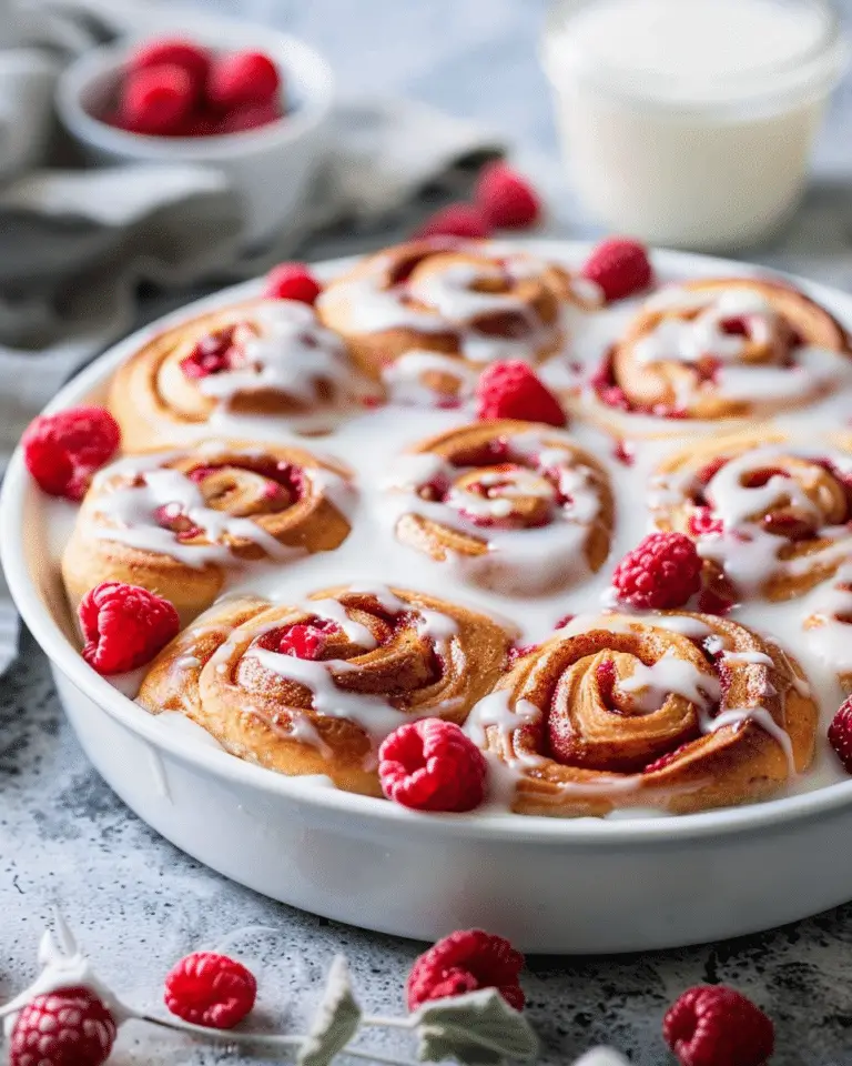 Raspberry Cinnamon Rolls with Lemon Glaze