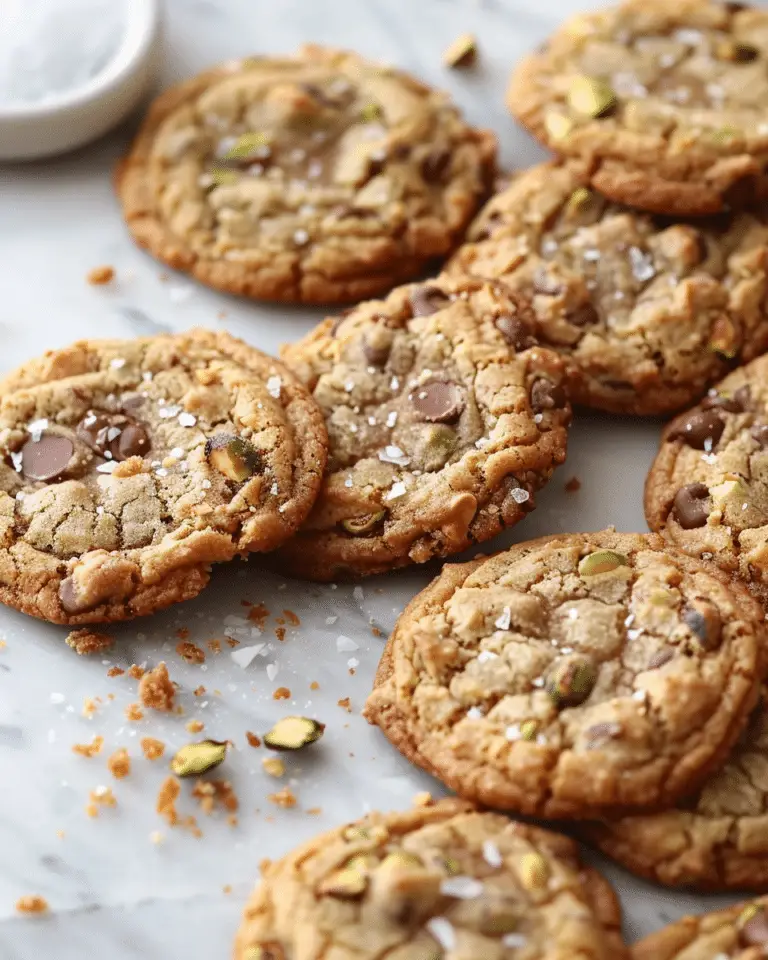 Salted Pistachio Toffee Chocolate Chip Cookies