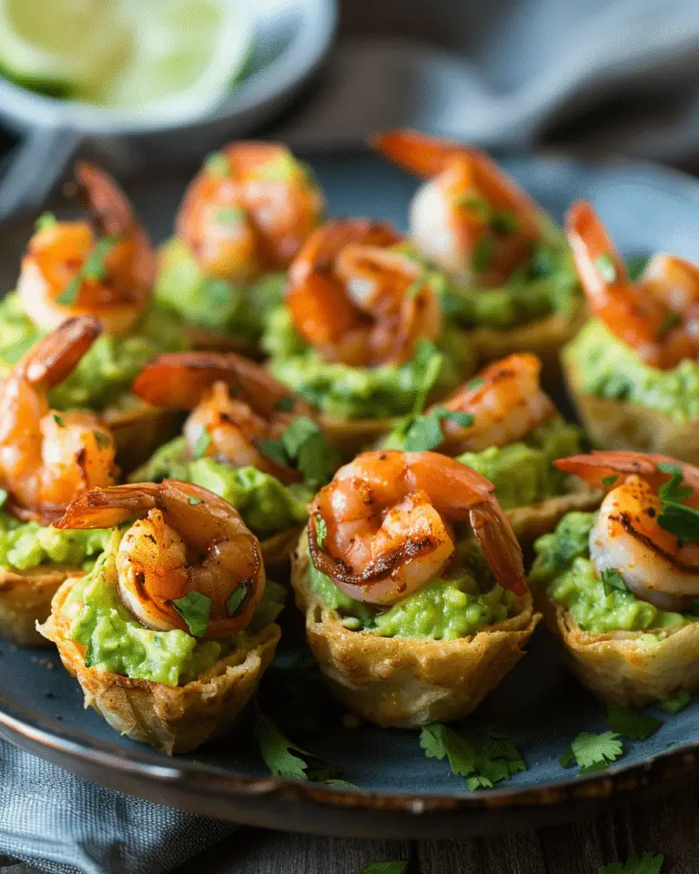 Spicy Shrimp Guacamole Bites