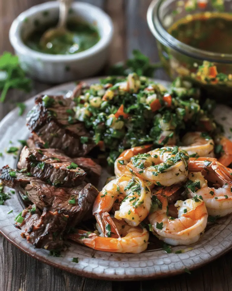 Steak and Shrimp with Zesty Chimichurri