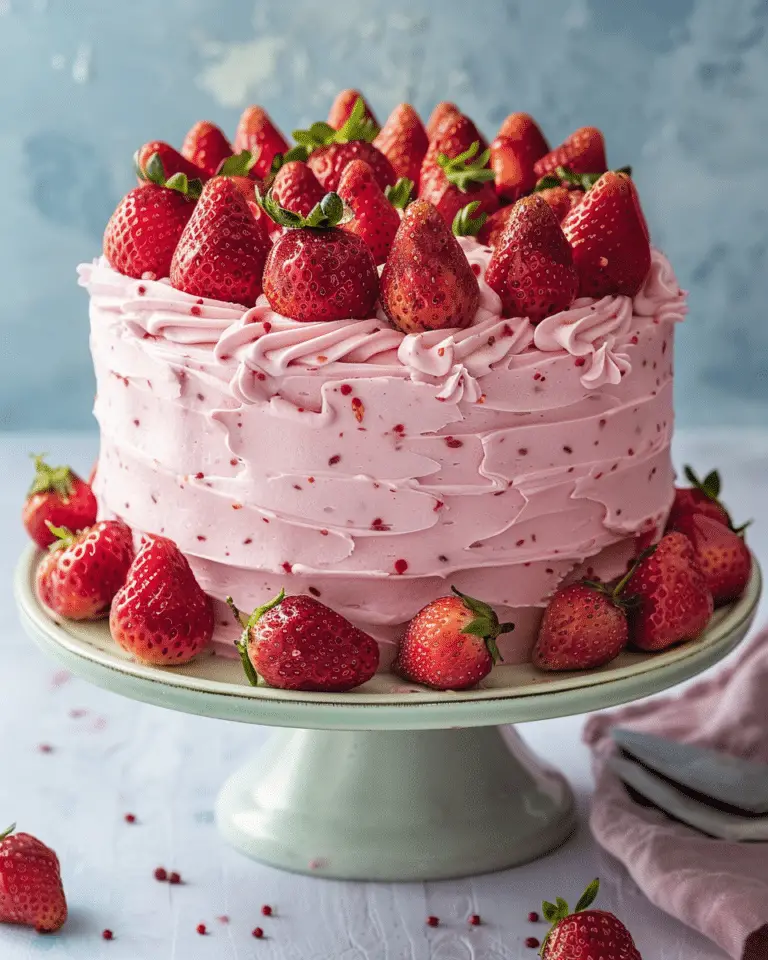 Strawberry Layer Cake with Creamy Strawberry Frosting