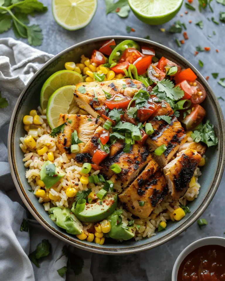 Street Corn Chicken Rice Bowl