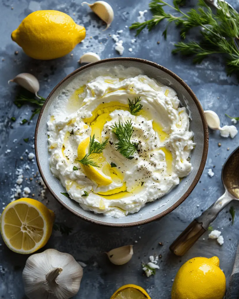 Whipped Feta Dip with Garlic and Lemon