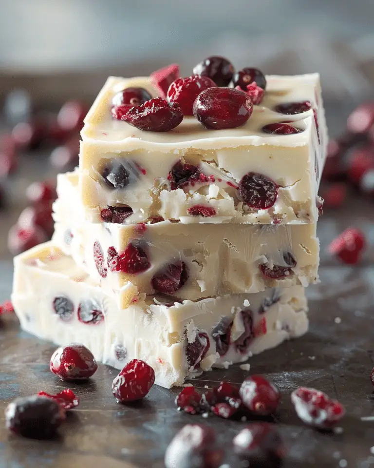 White Chocolate Cranberry Fudge