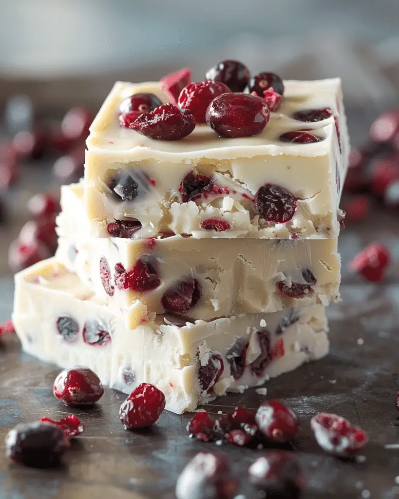 White Chocolate Cranberry Fudge