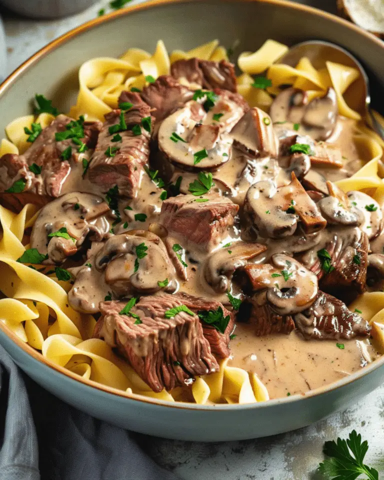 Beef Stroganoff with Egg Noodles
