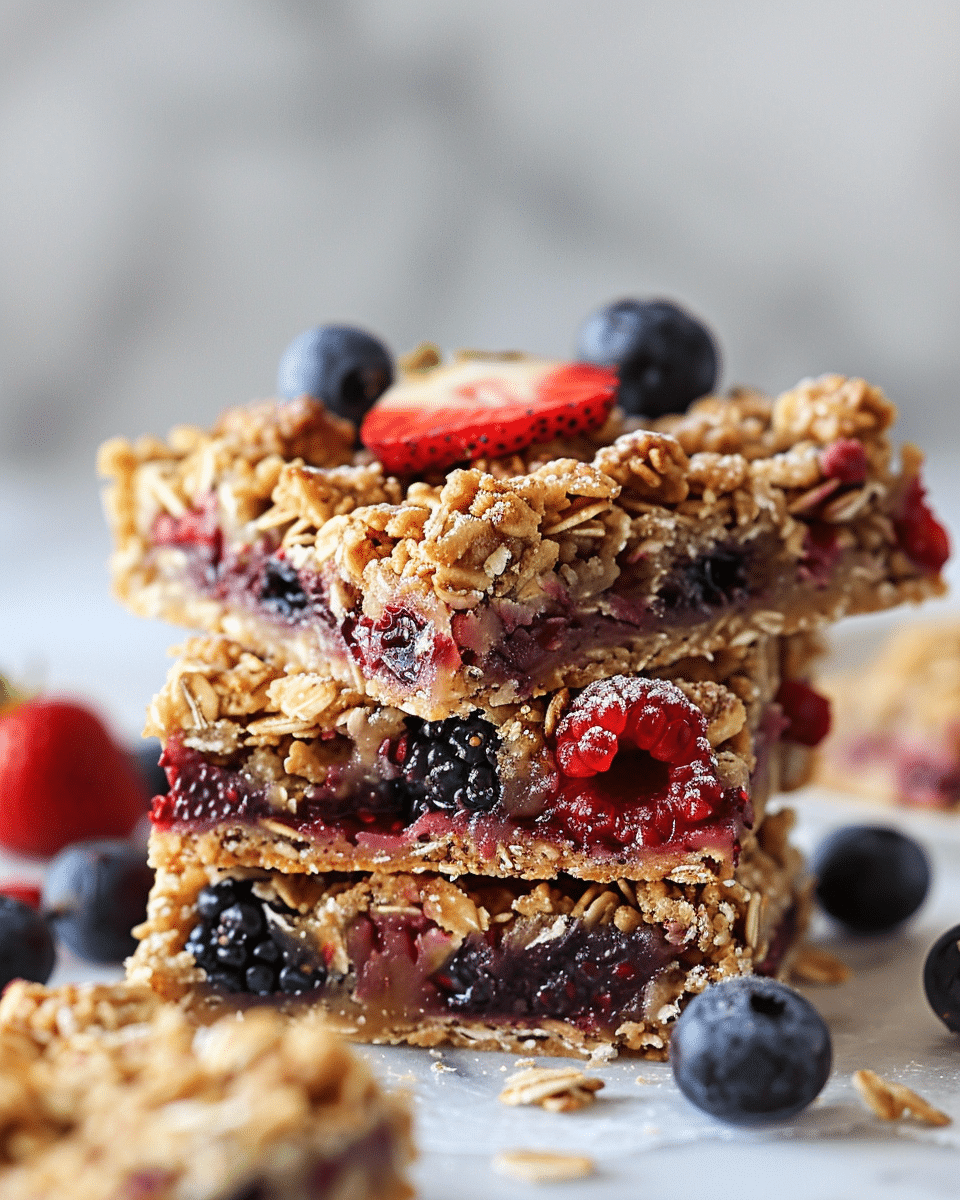 Berry Oat Bars - Cooking With Blog