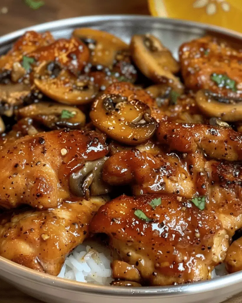 Black Pepper Chicken with Mushrooms