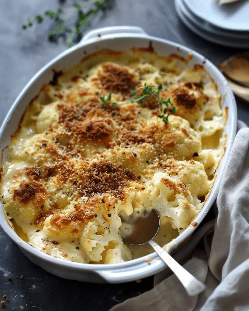 Cacio e Pepe Cauliflower Gratin