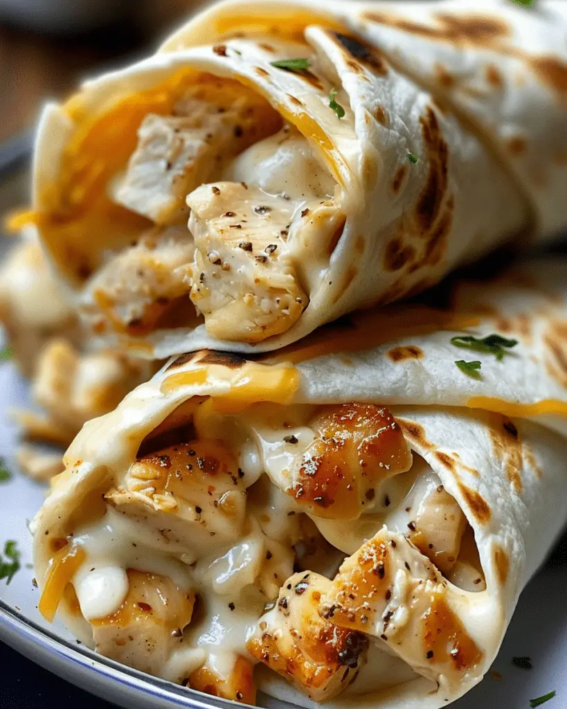 Cheesy Chicken Garlic Wraps