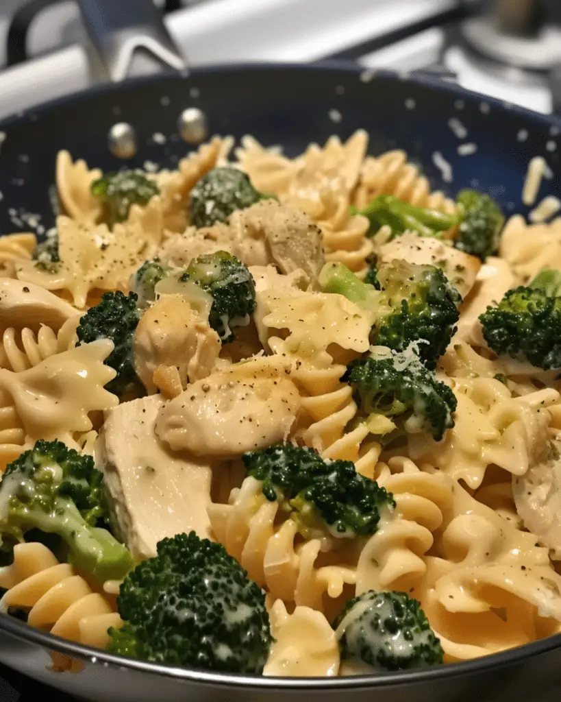 Cheesy Garlic Chicken & Broccoli Pasta