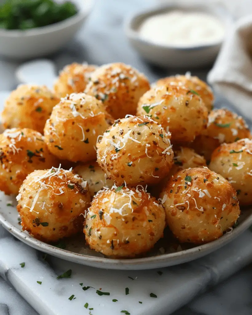 Cheesy Garlic Parmesan Potato Balls