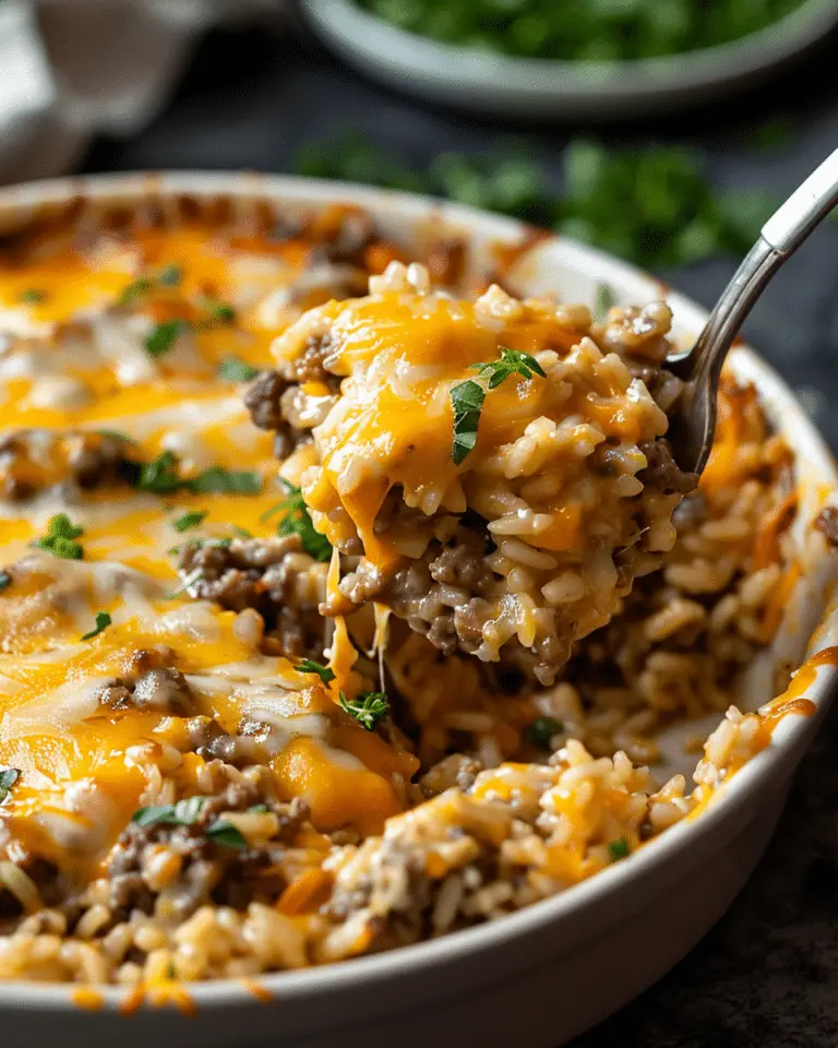 Cheesy Hamburger Rice Casserole