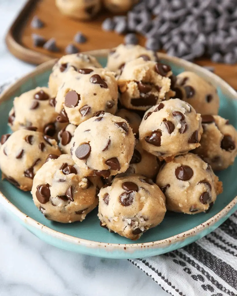 Chocolate Chip Cookie Dough Bites (No Egg)
