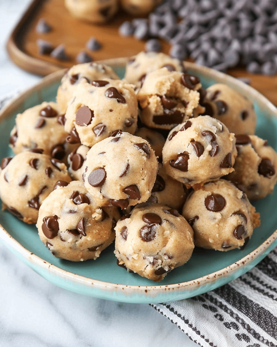 Chocolate Chip Cookie Dough Bites (No Egg)