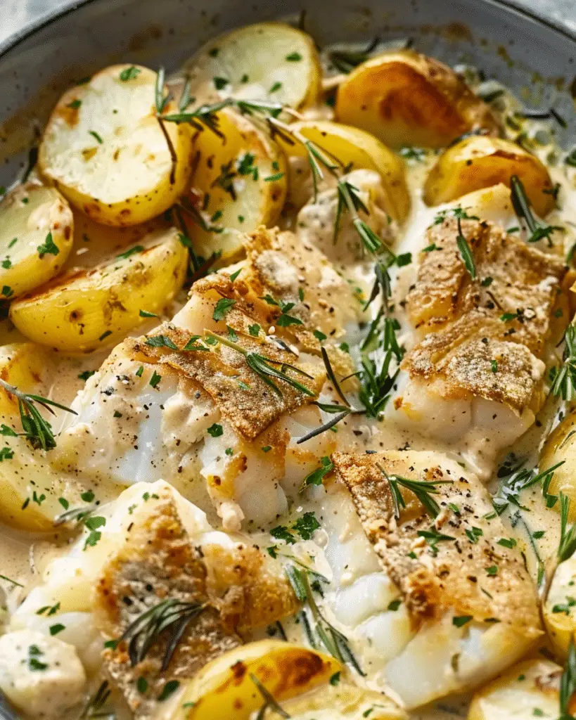 Cod & Potatoes in Rosemary Cream Sauce