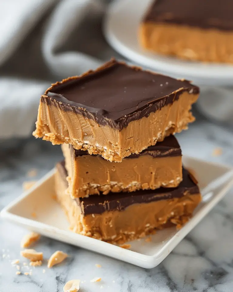 Creamy No-Bake Peanut Butter Bars with a Silky Chocolate Topping