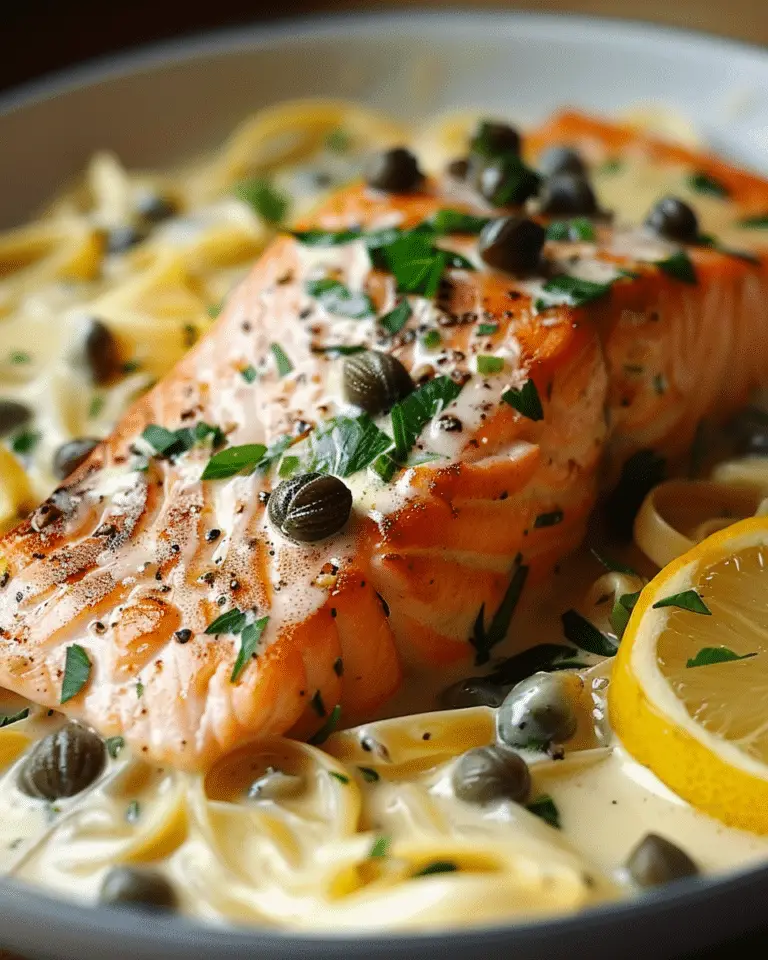 Creamy Salmon Piccata with Lemon & Capers