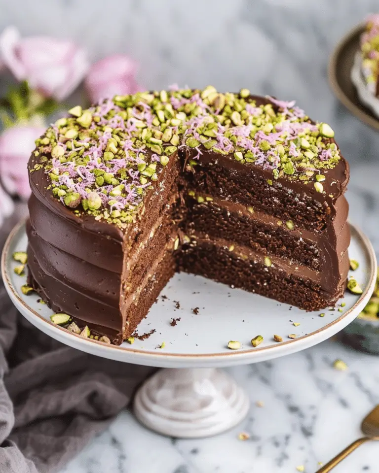 Dubai-Style Chocolate Pistachio Cake