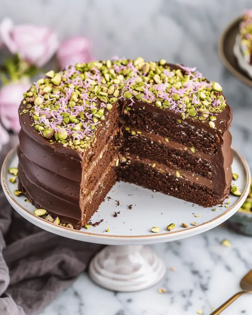 Dubai-Style Chocolate Pistachio Cake