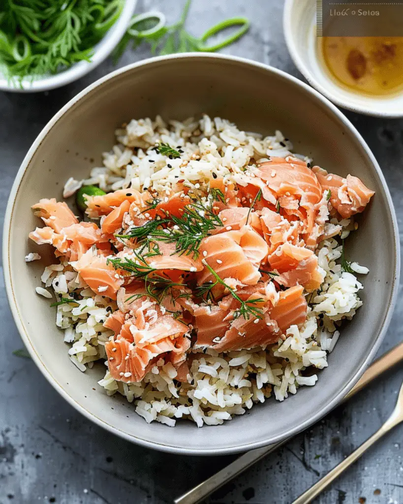 Flaked Salmon Rice Bowls