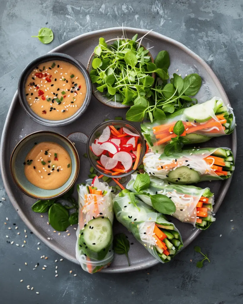 Fresh Spring Rolls with Peanut Dipping Sauce