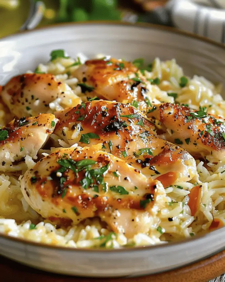 Garlic Butter Chicken Scampi with Parmesan Rice