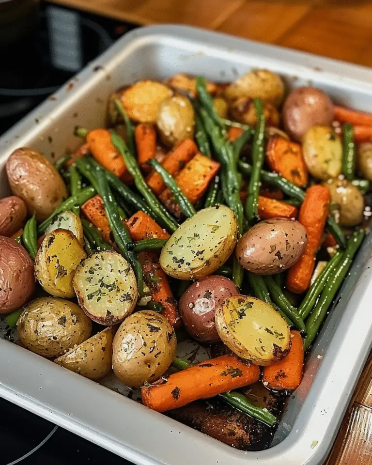 Garlic Herb Roasted Veggies with Crispy Oven-Roasted Baby Potatoes